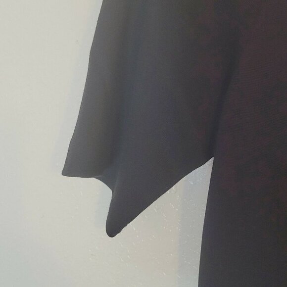 Ann Taylor Black Jersey Button Accent Jersey Midi Dress Size 0 Petite - Picture 8 of 12